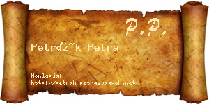 Petrák Petra névjegykártya